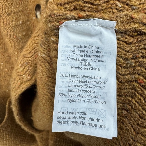 J. Crew Mercantile Size Medium Marled Knit Cardigan Sweater Brown Lambswool - Picture 4 of 4